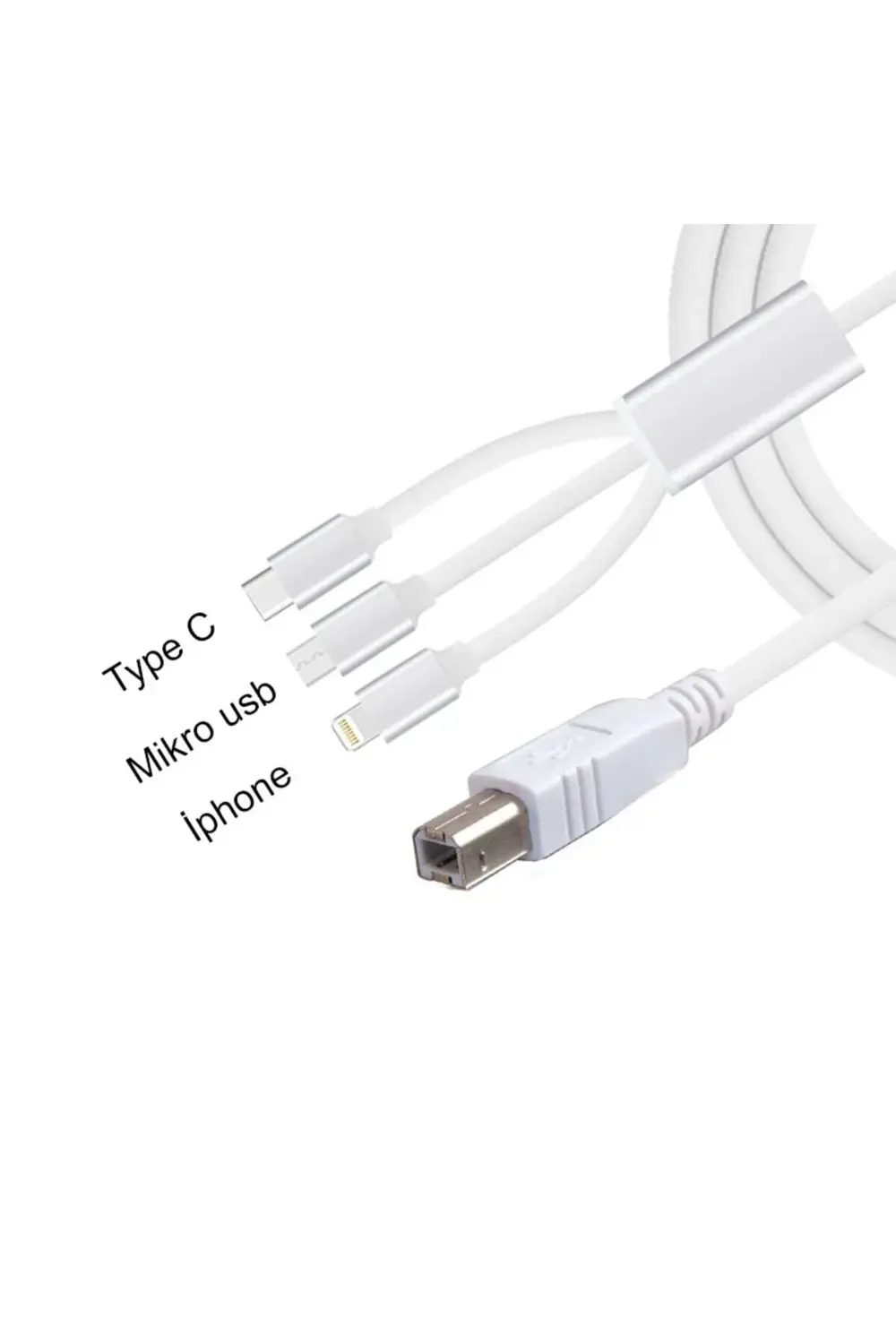 3 In 1 Type C-lightning- Micro Usb To Type B Printer Kablosu