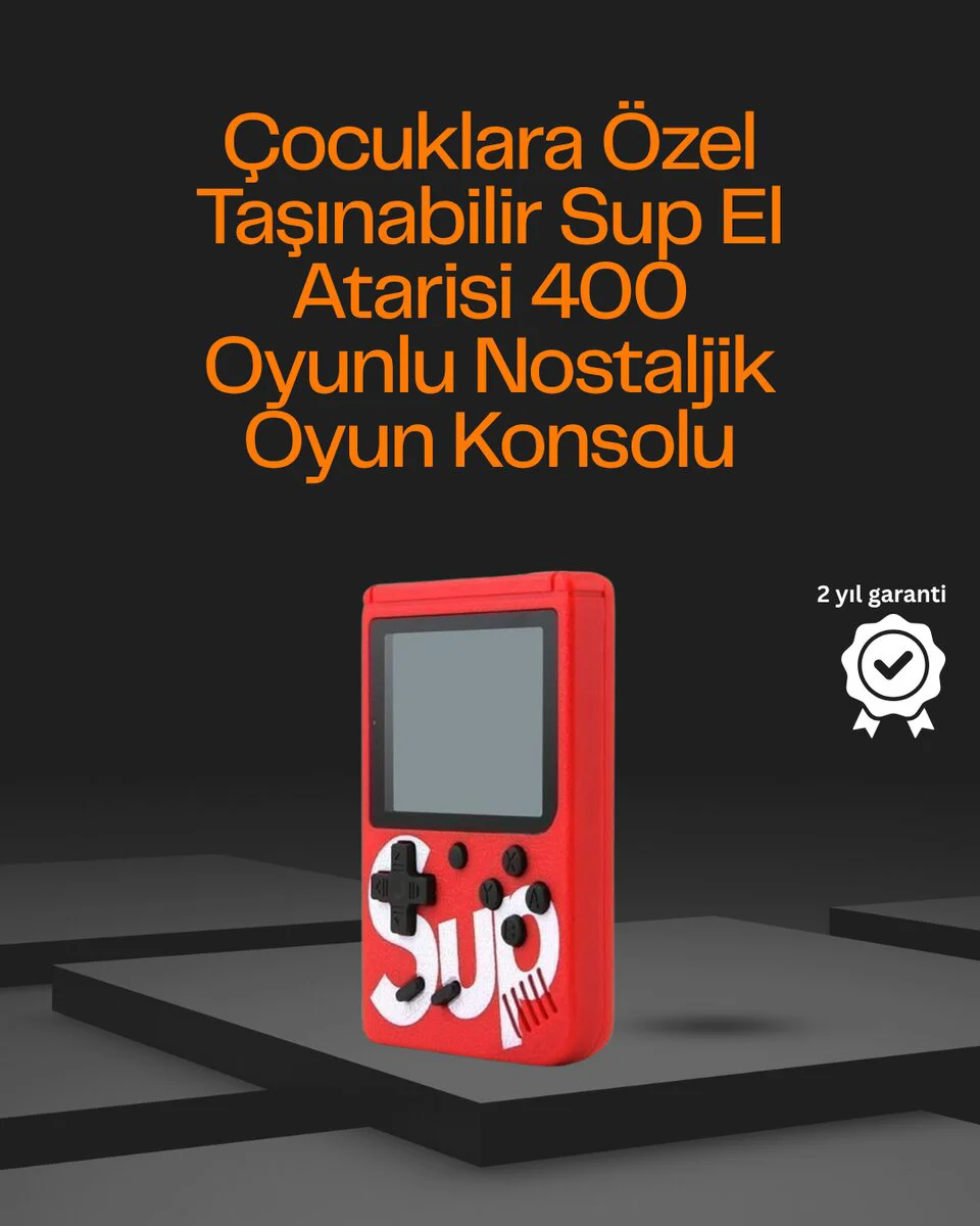 3 İnç Klasik Oyunlu El Konsolu - 400 Oyunlu Retro Şarjlı Cihaz