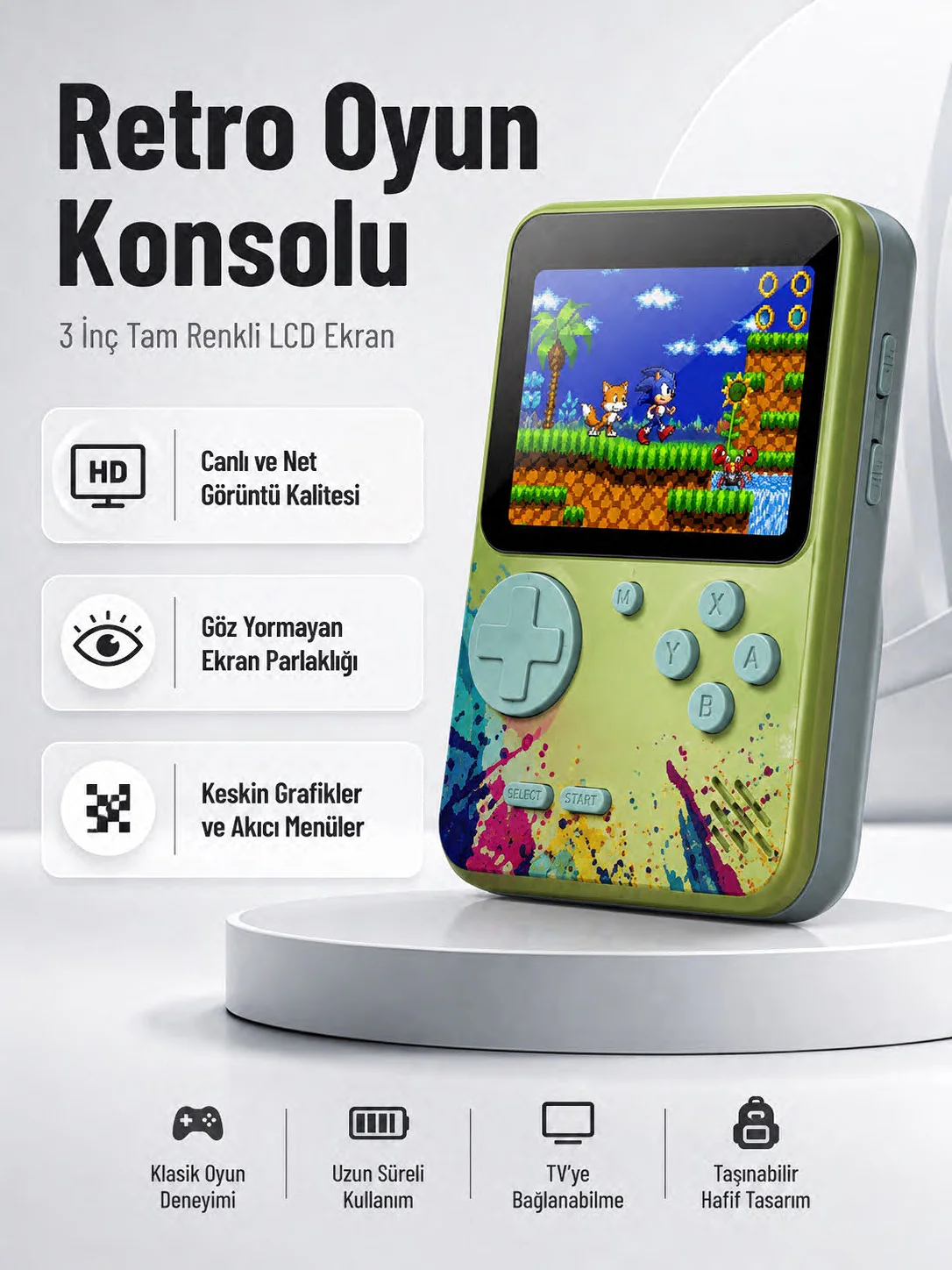 3 İnç Renkli Ekranlı Taşınabilir El Konsolu – G5 Modeli 3 İnç Renkli Ekranlı Taşınabilir El Konsolu – G5 Modeli