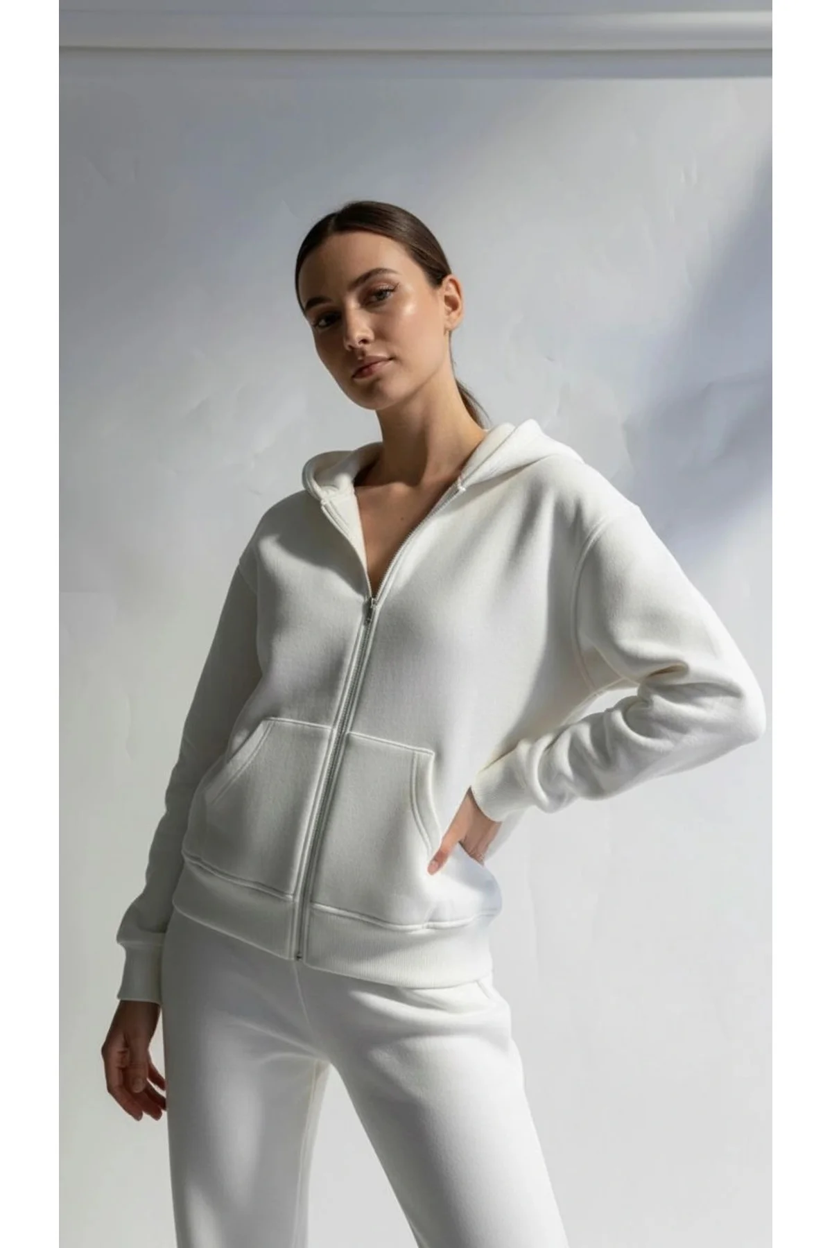 3 iplik şardonlu kapşonlu hoodie frm beyaz p510437 3 iplik şardonlu kapşonlu hoodie frm beyaz p510437