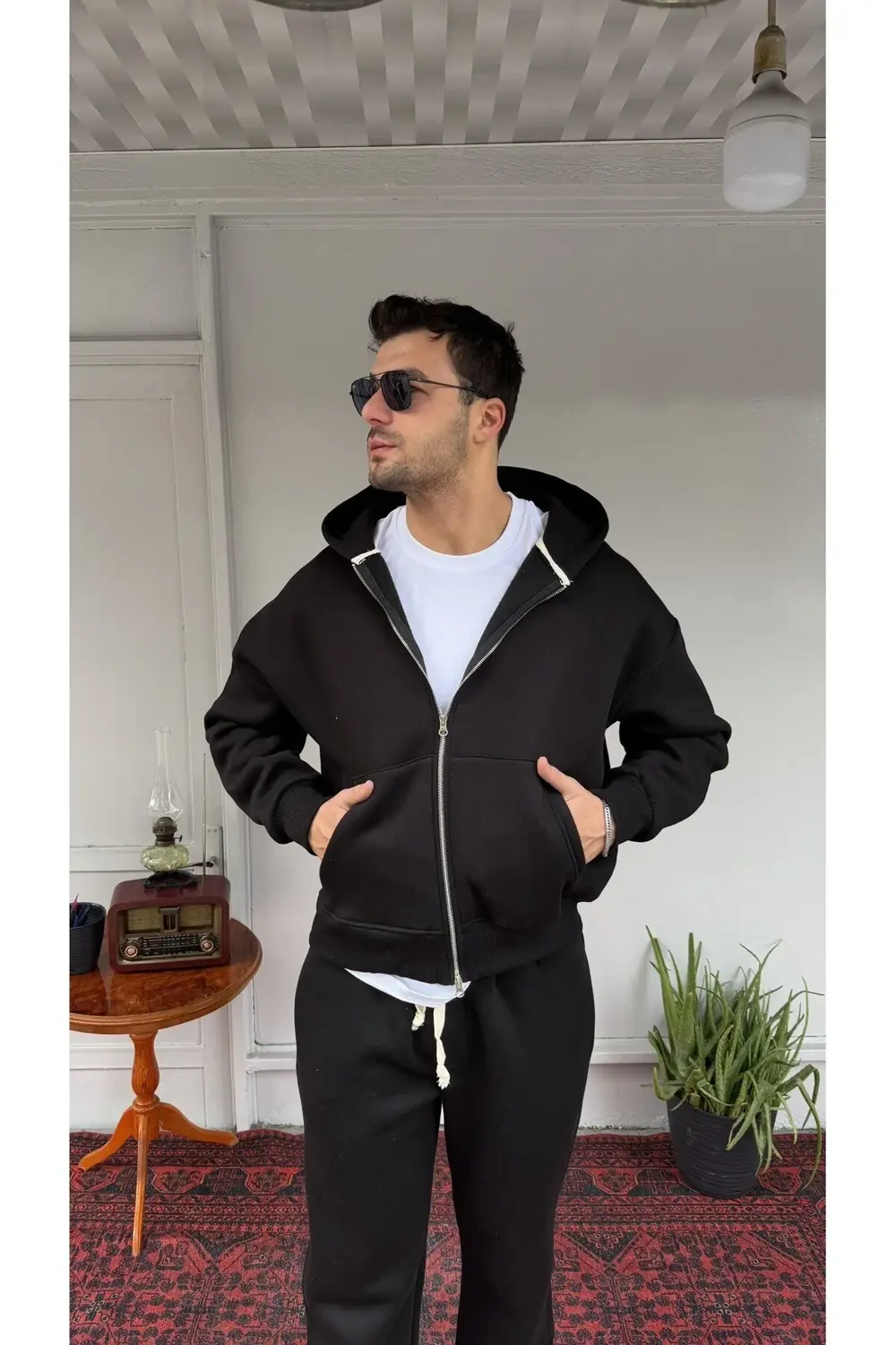 3 İplik Şardonlu Kapüşonlu Ceket