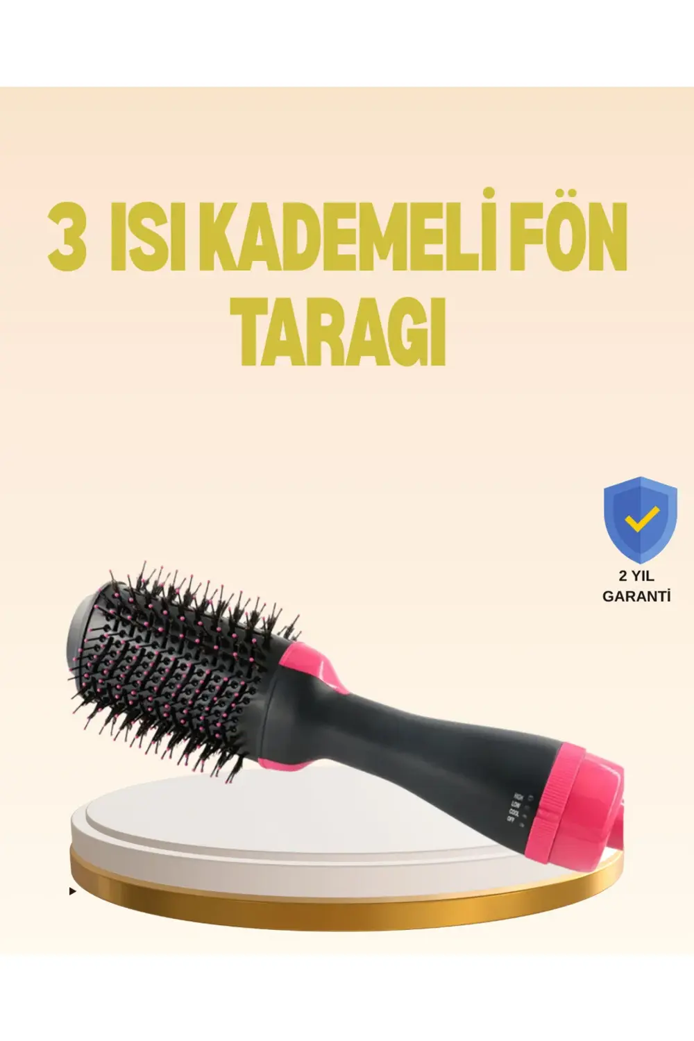 3 Isı Kademeli 1200W Saç Şekillendirme Fırçası.