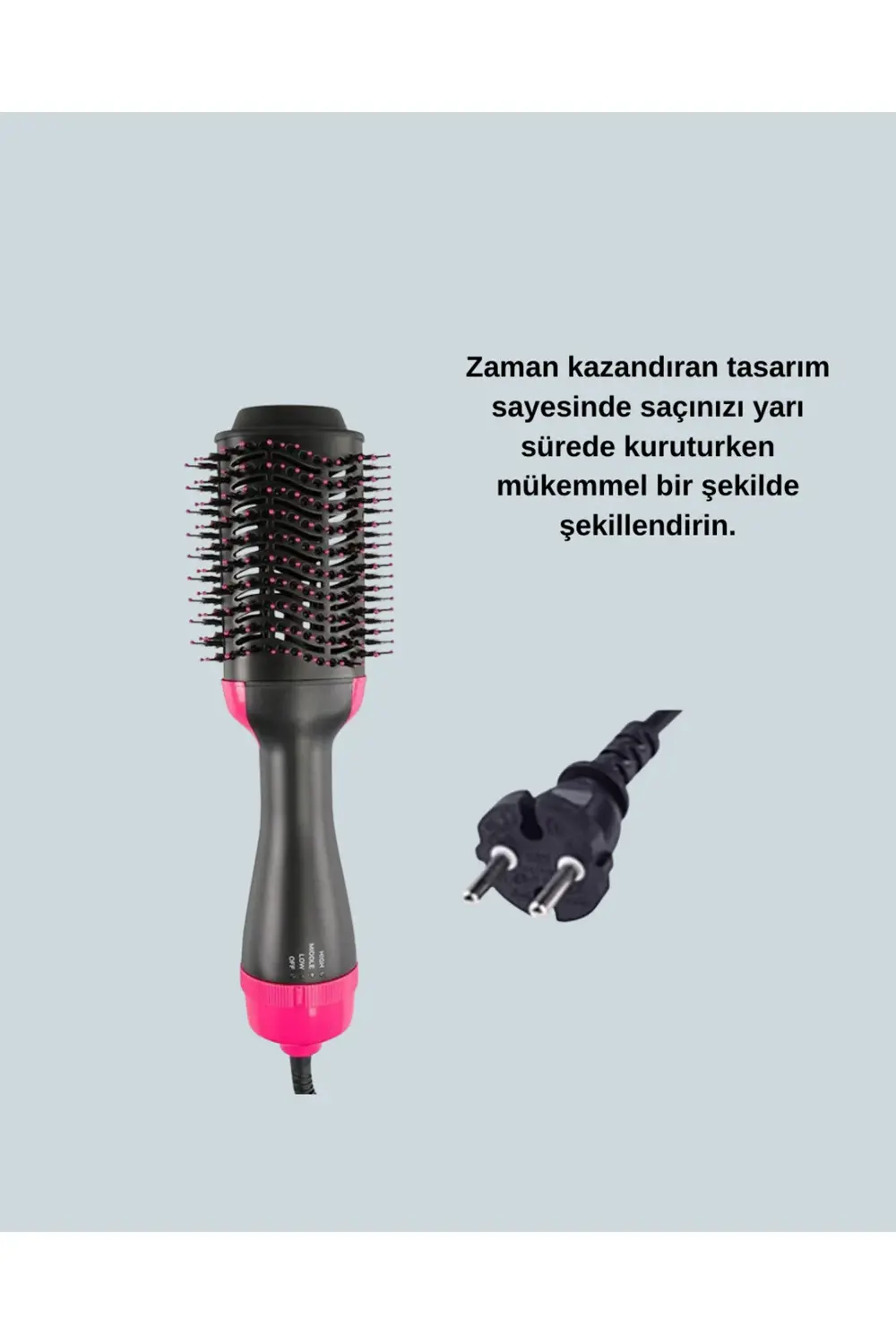 3 Isı Kademeli 1200W Saç Şekillendirme Fırçası.