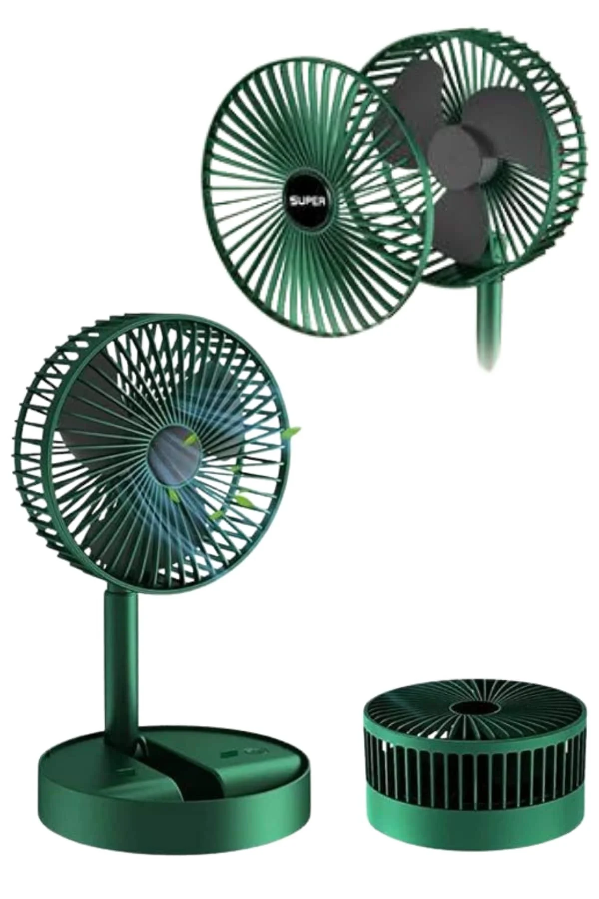 3 Kademe Hız Ayarlı Vantilatör Telefon Standlı Şarjlı Katlanabili