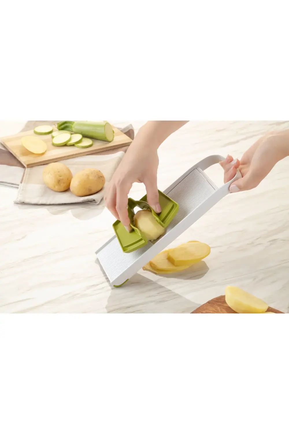 3 Kademeli Ayarlanabilir Sebze Meyve Dilimleyici – Bıçaklı Mandol