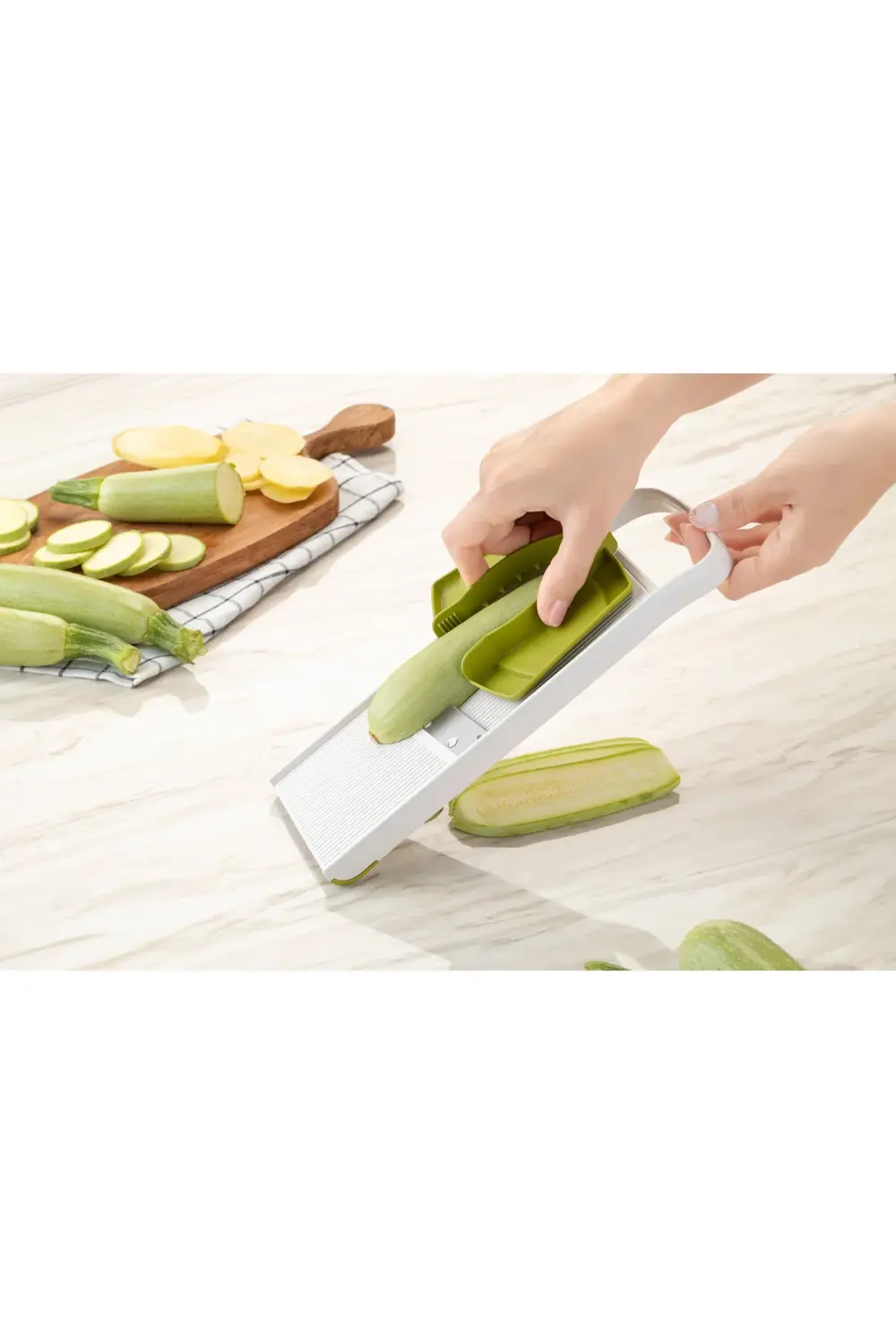 3 Kademeli Ayarlanabilir Sebze Meyve Dilimleyici – Bıçaklı Mandol