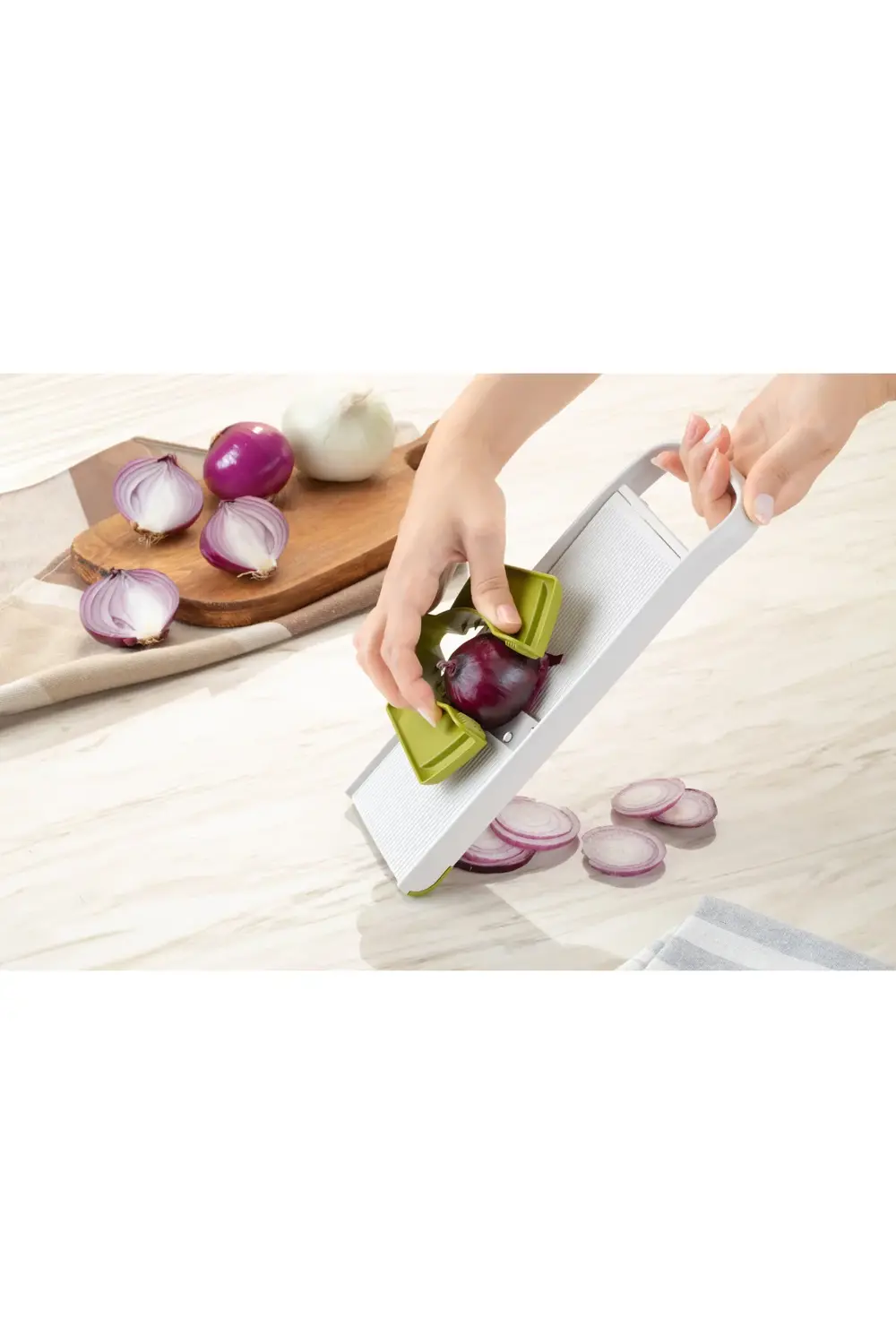 3 Kademeli Ayarlanabilir Sebze Meyve Dilimleyici – Bıçaklı Mandol