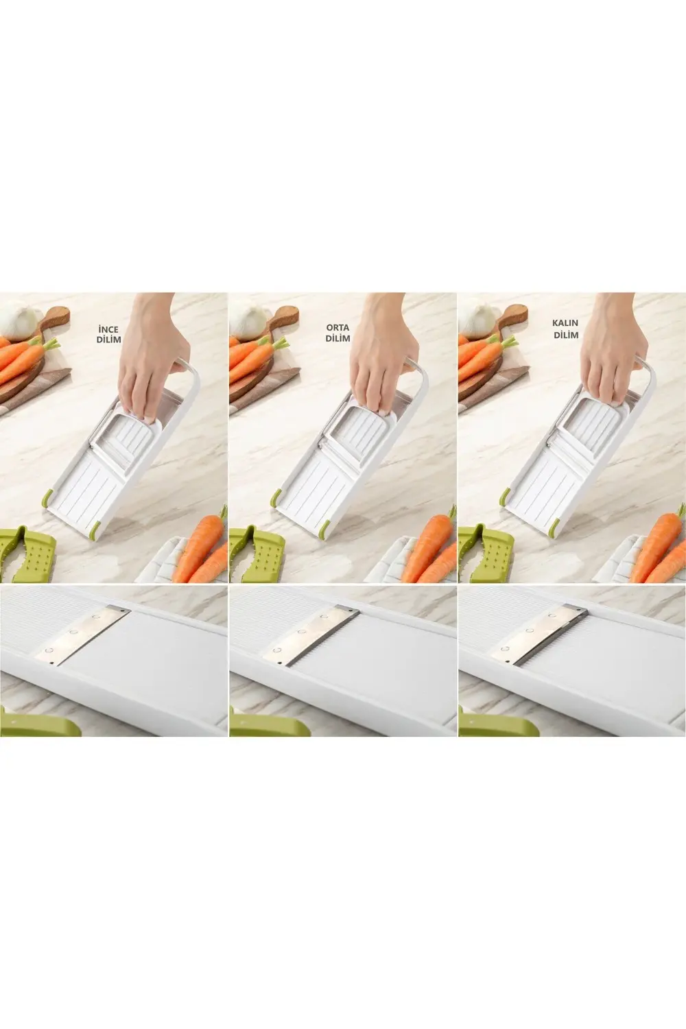 3 Kademeli Ayarlanabilir Sebze Meyve Dilimleyici – Bıçaklı Mandol