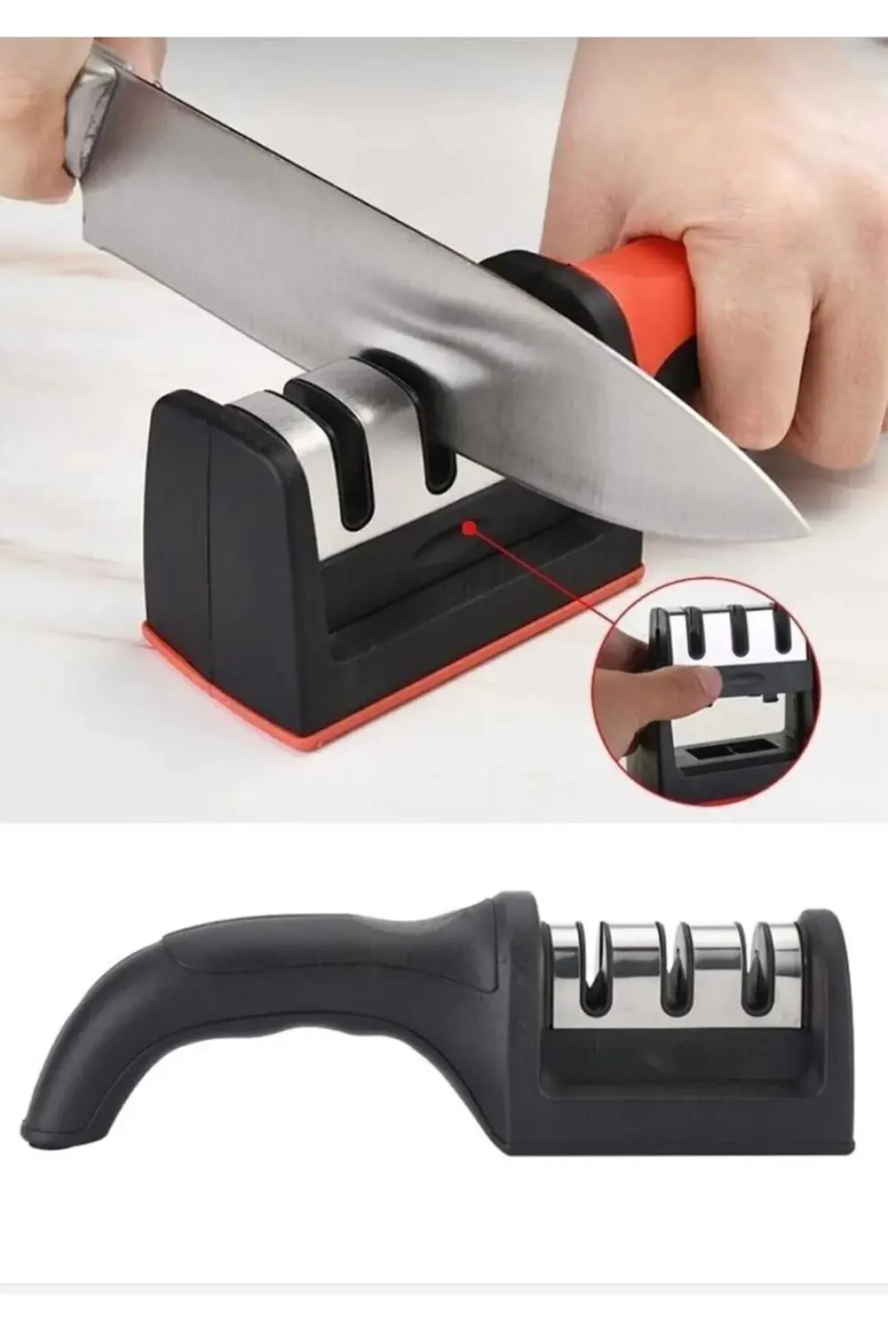 3 Kademeli Bıçak Bileme Aleti 3 Açılı Bıçak Bileme