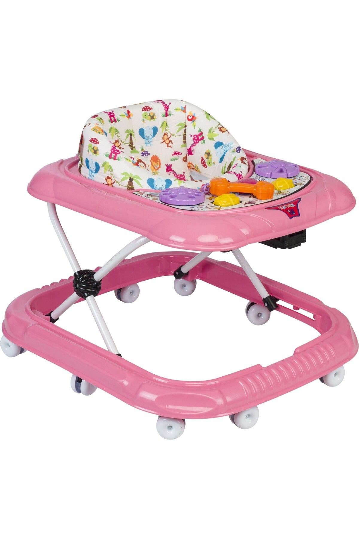 Oyuncak Store 3 Kademeli Lüx Balıklı Bebek Yürüteç 10 Teker Pembe Oyuncaklı Örü