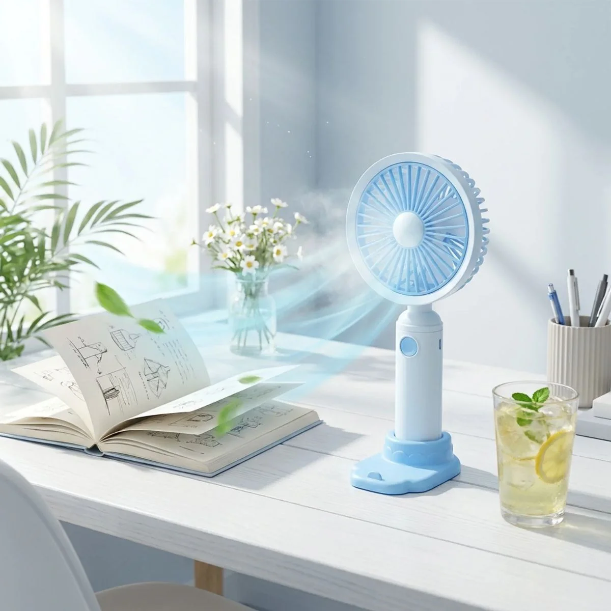 3 Kademeli Masaüstü Fan – Telefon Tutuculu Özellikli Standlı Elde Taşınabilir Mini Fan EKL29 3 Kademeli Masaüstü Fan – Telefon Tutuculu Özellikli Standlı Elde Taşınabilir Mini Fan EKL29