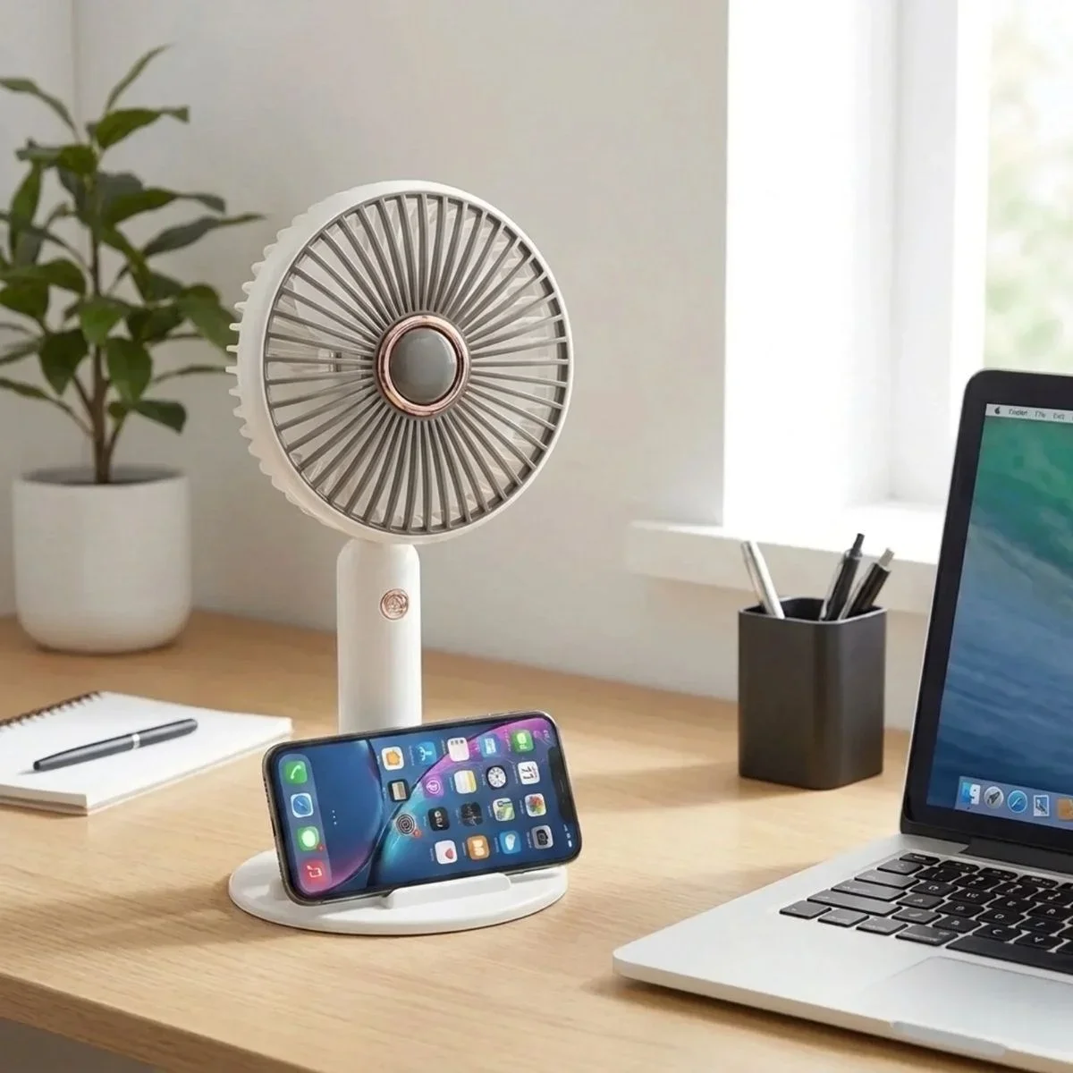 3 Kademeli Masaüstü Fan – Telefon Tutuculu Standlı Taşınabilir Mini Fan ZB161 3 Kademeli Masaüstü Fan – Telefon Tutuculu Standlı Taşınabilir Mini Fan ZB161