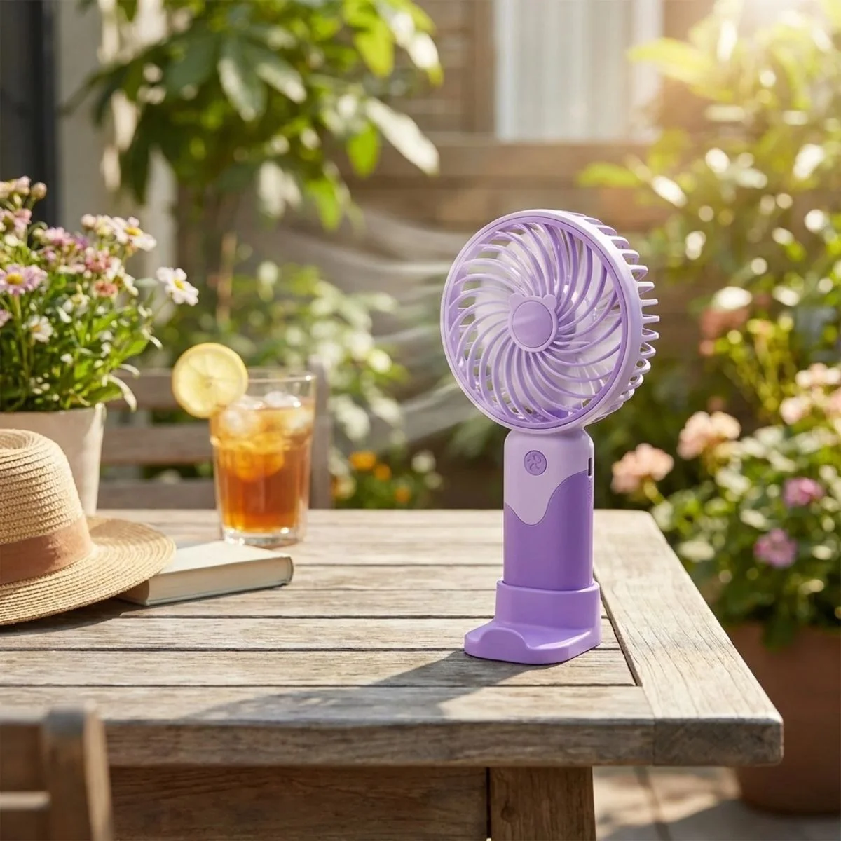 3 Kademeli Masaüstü ve El Fanı – Telefon Tutuculu, 3 Farklı Değiştirilebilir Halka Tasarımlı Mini Fan MZL37A