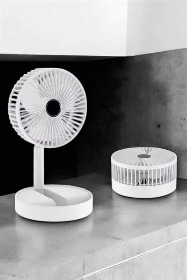 3 Kademeli Soğutucu Vantilatör ve Telefon Standlı Mini Fan - Şarjlı