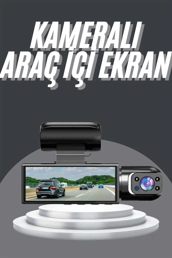 3 Kamera Sürüş Kamerası | Ön Arka G-Sensor | 1080P Full HD Çift Kamera
