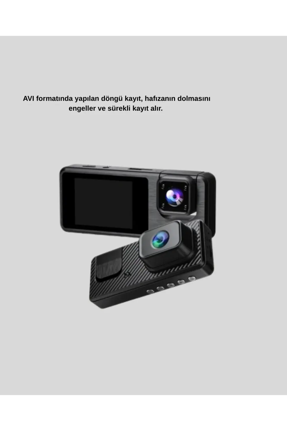 3 Kameralı Araç DVR 1080P Ön + HD Arka + İç Kamera Döngü Kayıt 2