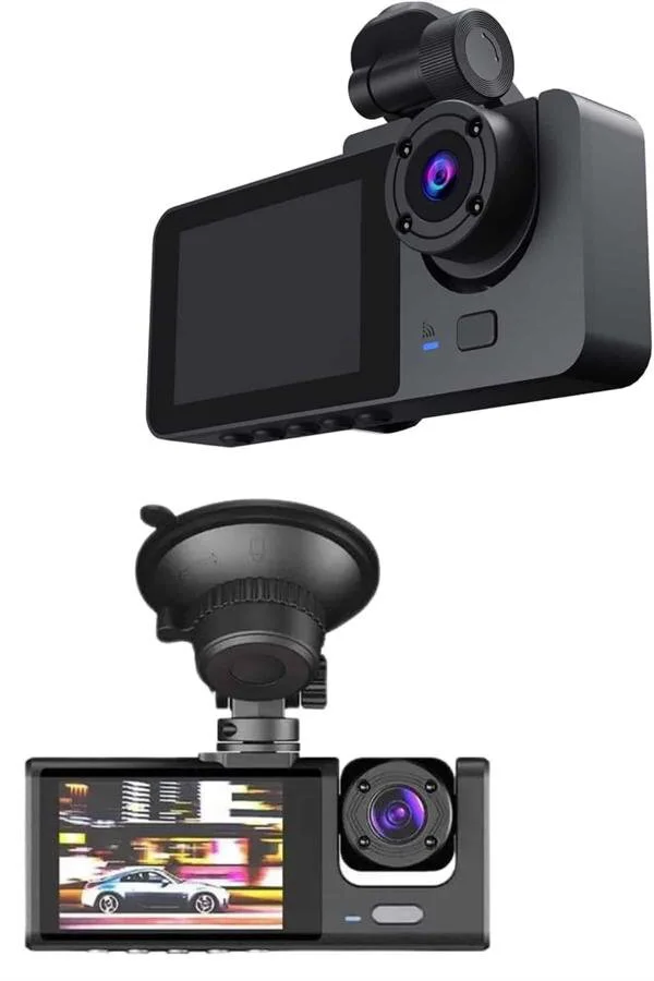 3 Kameralı Araç İçi Kamera - CarPlay Ekranlı, 1080P Ön Kamera ve G-Sensör ile Tam Koruma
