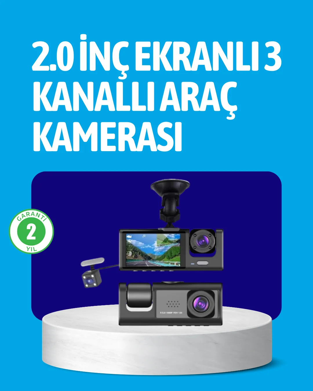3 Kameralı Araç İçi Kayıt Cihazı Suya ve Toza Dayanıklı Tasarım Fiyatı, Yorumları ve Özellikleri
