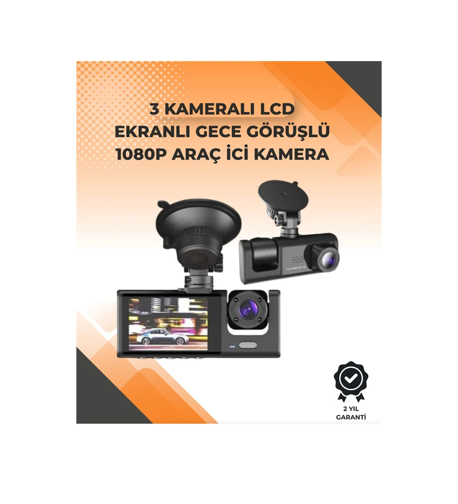 3 Kameralı Dashcam Sistem Geri Görüş Yardımı, Park Koruması Ve