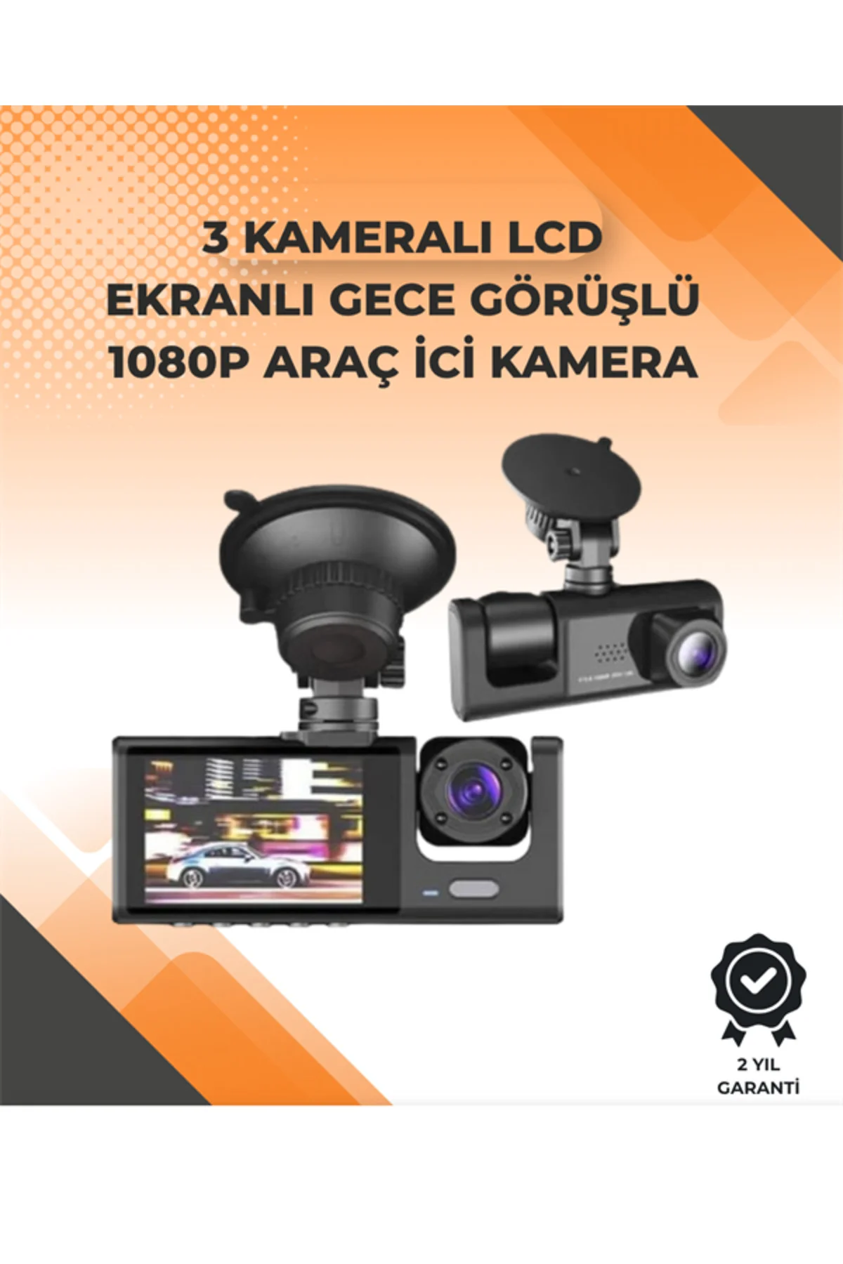 3 Kameralı Dashcam Sistem – Geri Görüş Yardımı, Park Koruması ve