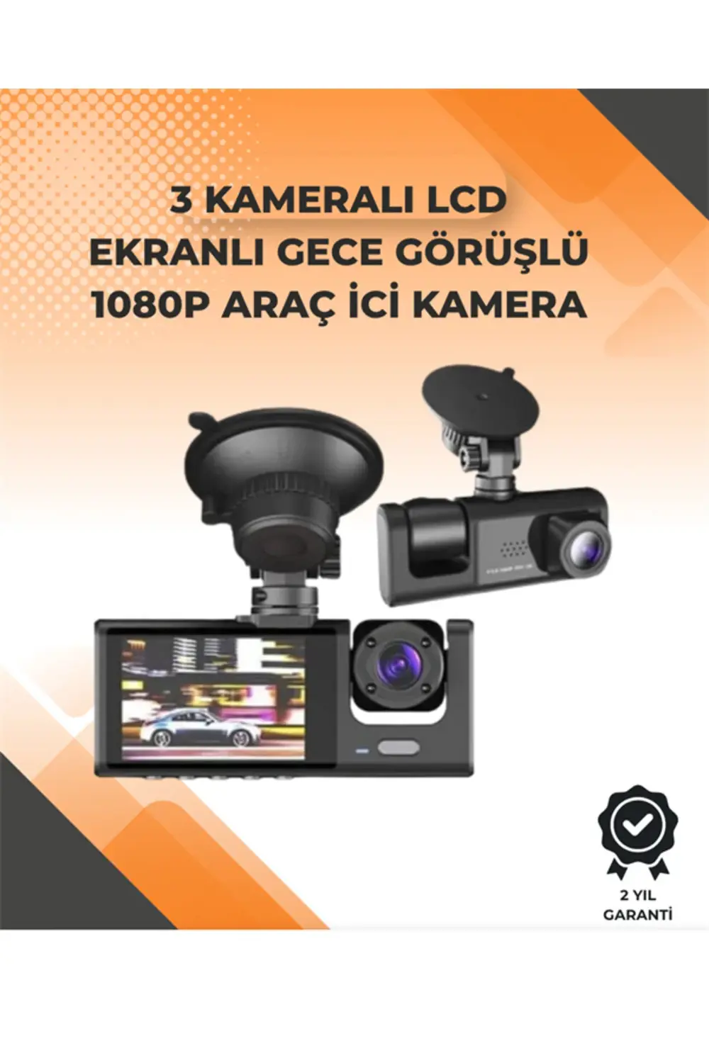 3 Kameralı Dashcam Sistem – Geri Görüş Yardımı, Park Koruması ve