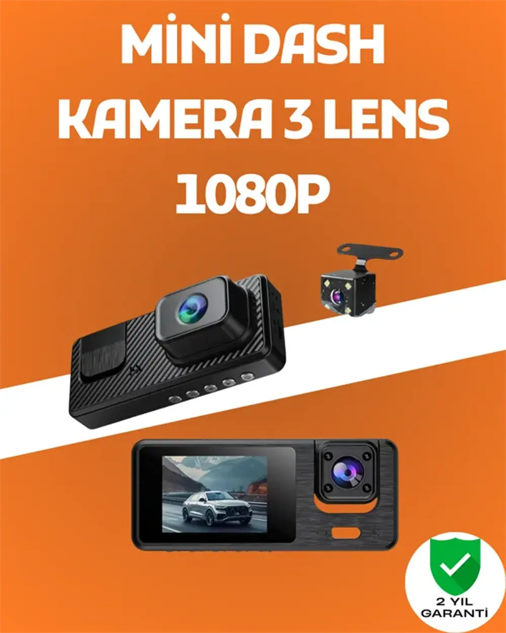 3 Kanallı Araç DVR – Ön + İç + Arka Kamera ile Tam Kapsama, Yükse