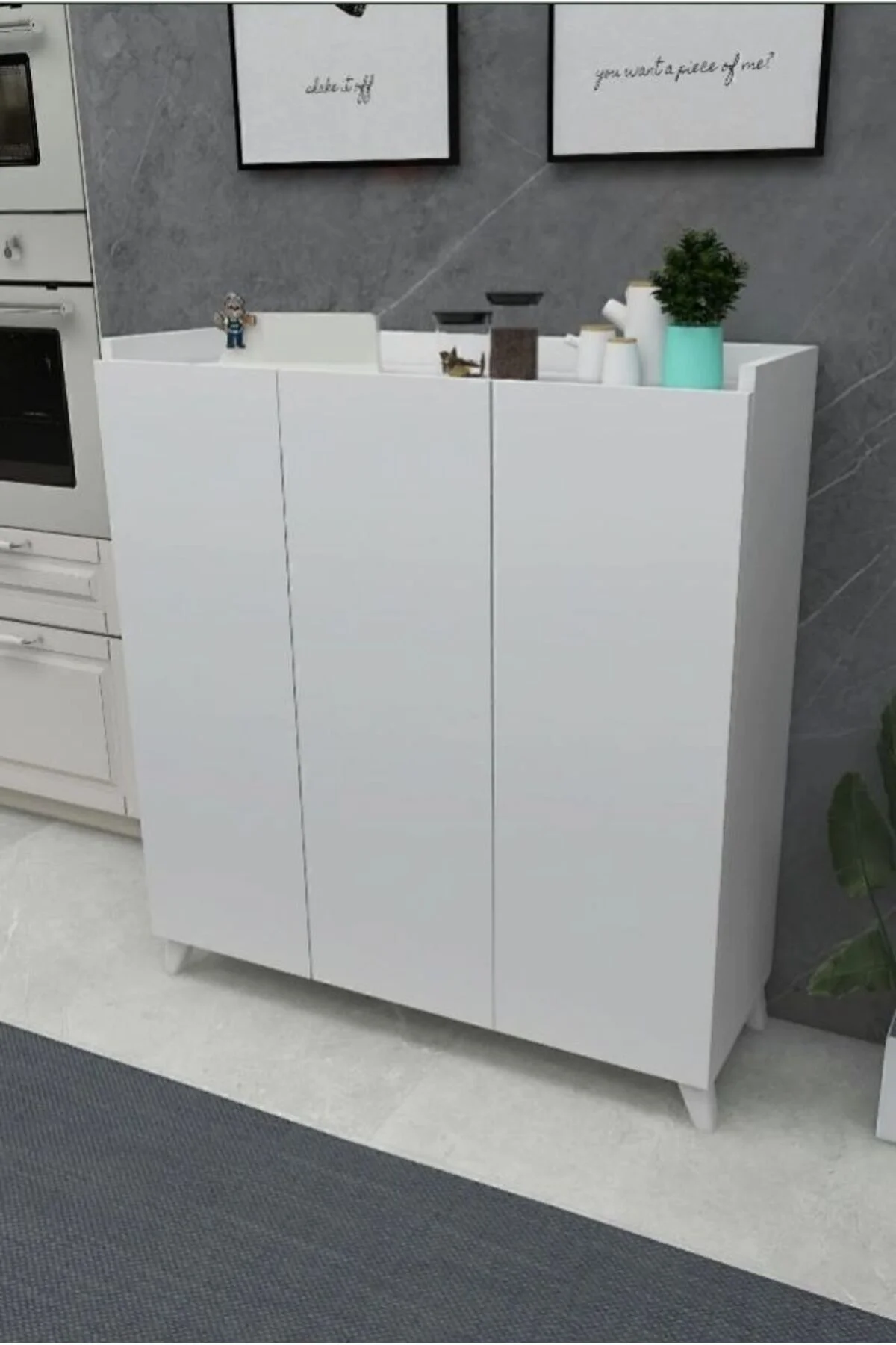 3 Kapaklı Çok Amaçlı Dolap Çok Amaçlı Mutfak Dolabı Banyo Dolabı Ayakkabılık Beyaz Mdf Fiyatı, Yorumları ve Özellikleri