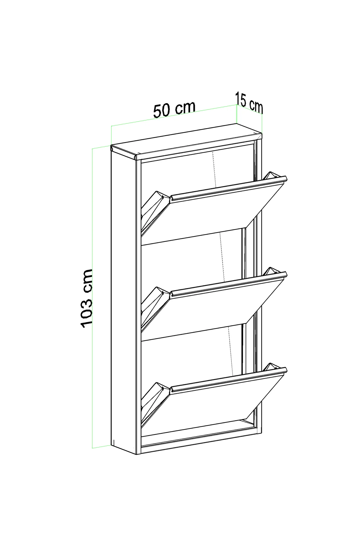 3 Kapaklı Metal Ayakkabılık Antrasit 3 Kapaklı Metal Ayakkabılık Antrasit