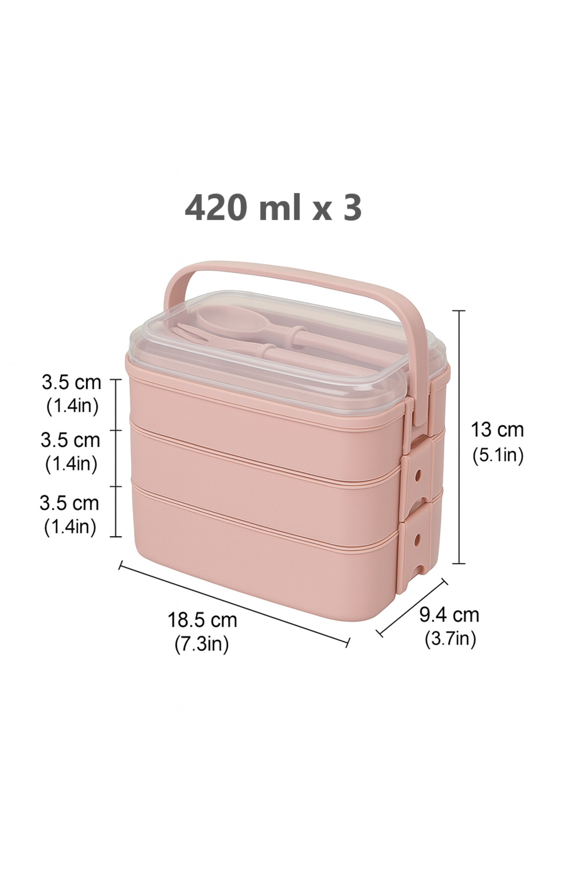 Pazar Kapısı 3 Katlı Beslenme Kutusu Yemek Taşıma Kabı Kaşık - Çatallı Sefer T