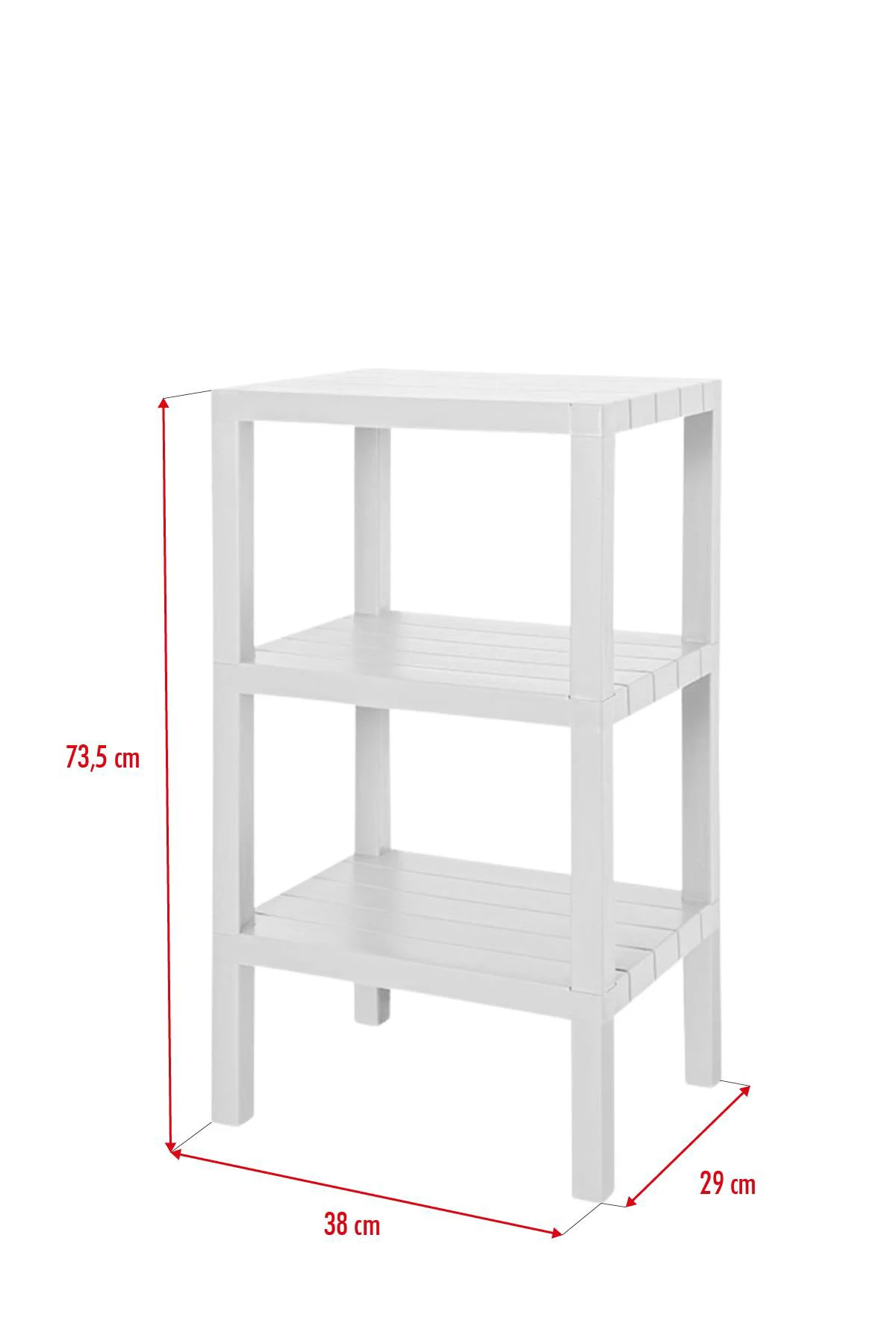 3 Katlı Beyaz Raf Kitaplık &amp; Banyo Düzenleyicisi 73,5 cm