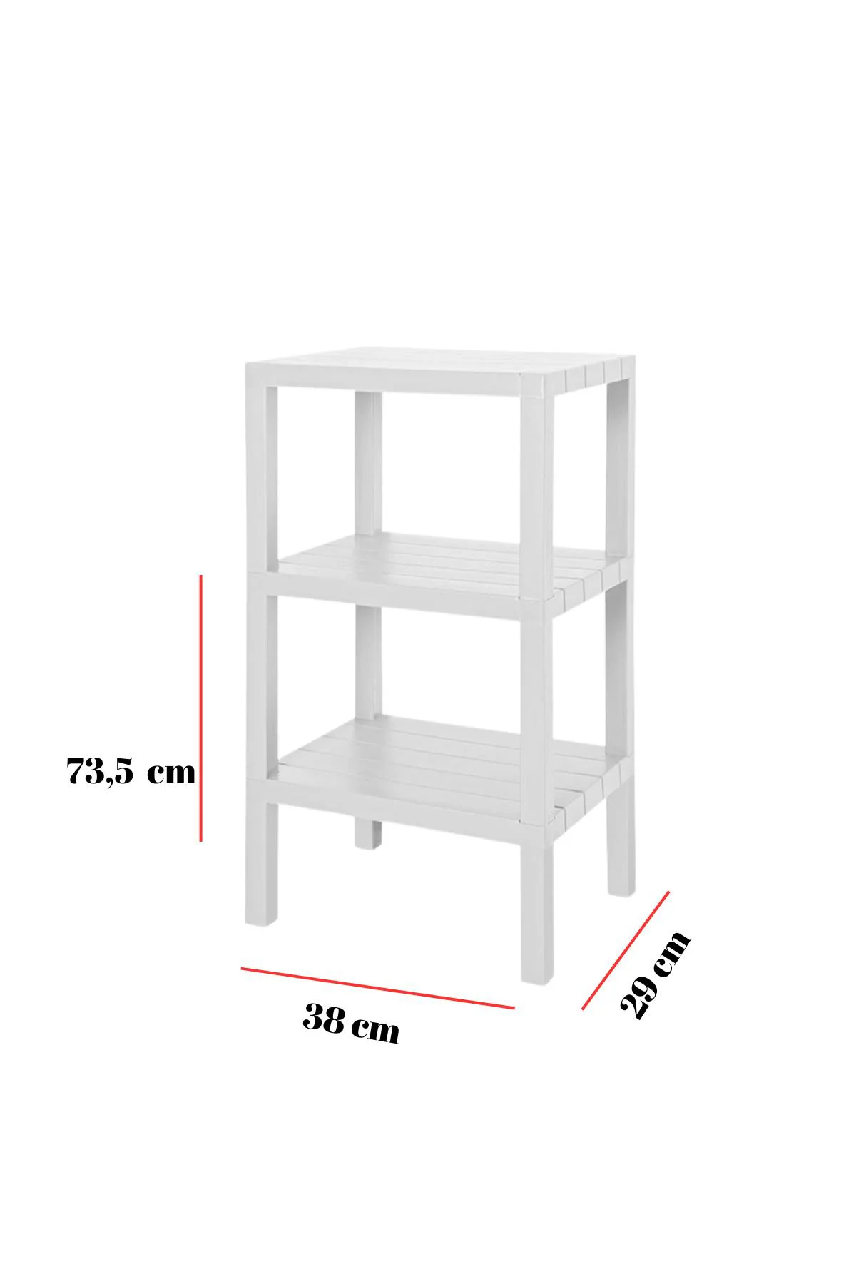 3 Katlı Beyaz Raf Kitaplık & Banyo Düzenleyicisi 73,5 cm-BRNS0048 3 Katlı Beyaz Raf Kitaplık & Banyo Düzenleyicisi 73,5 cm-BRNS0048