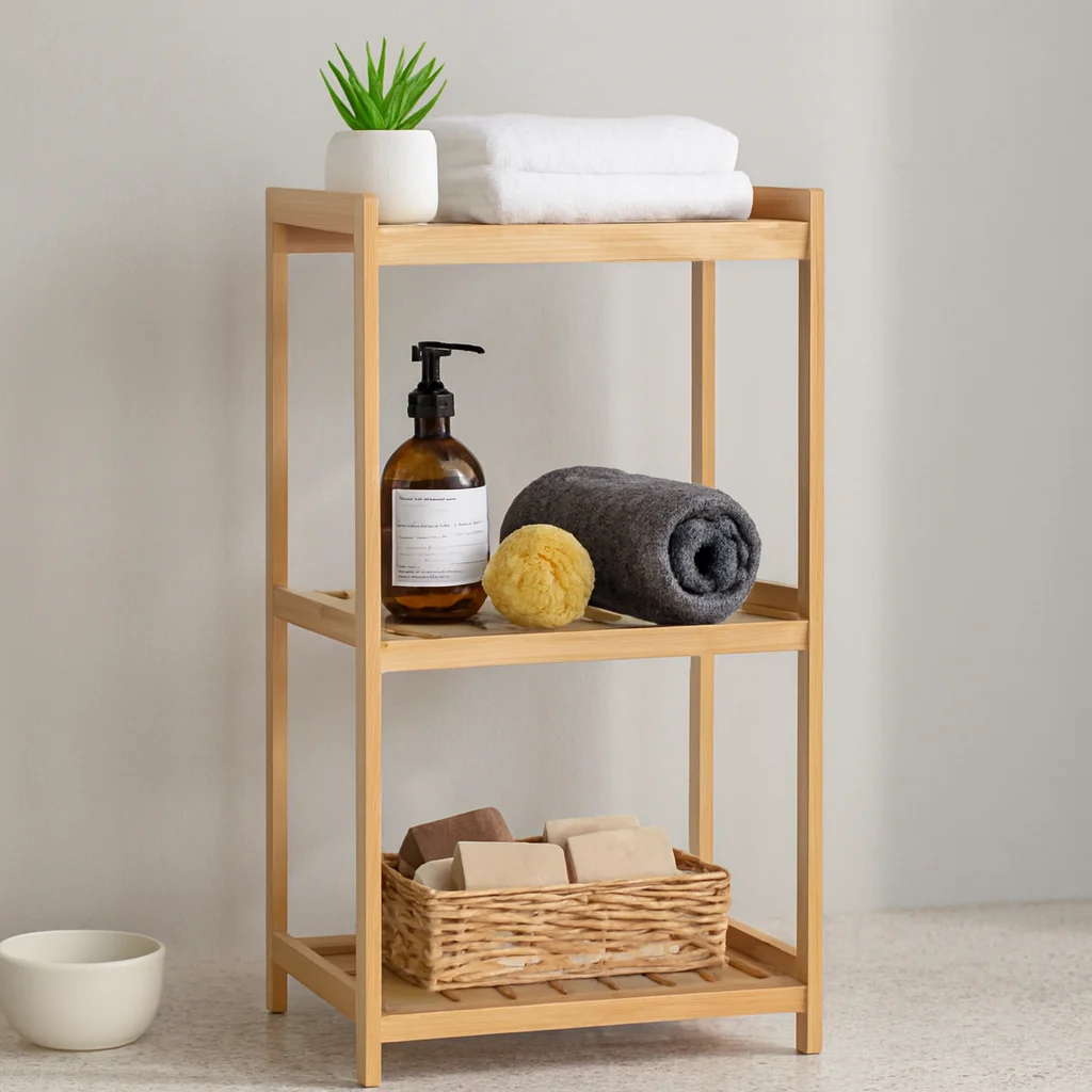 3 Katlı Çok Amaçlı Ahşap Bambu Raf Organizer 36x32x80 cm Fiyatı, Yorumları ve Özellikleri
