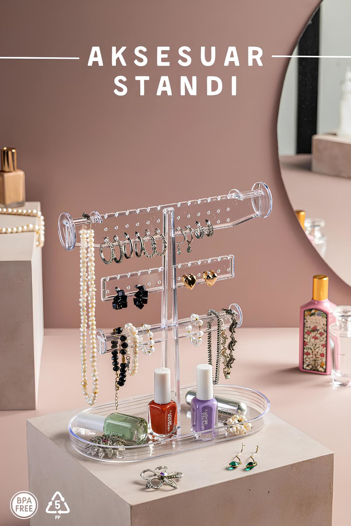 Pazar Kapısı 3 Katlı Polipropilen Takı Düzenleyici Organizer | Modern Ve Şık T