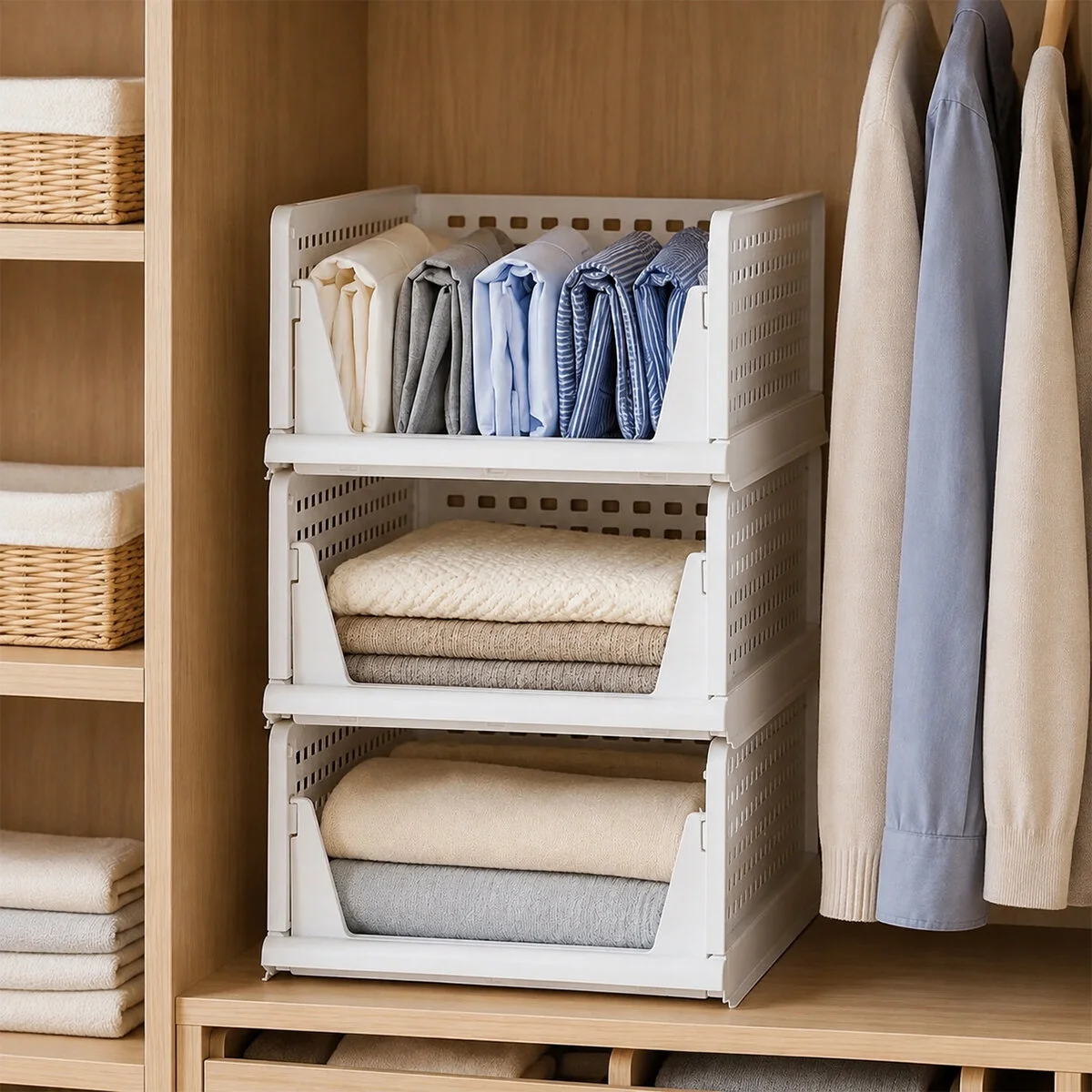 3 Katlı Portatif Organizer - Çok Amaçlı Kayar Raf 18.5X33.5X43CM Toplam 55.5CM