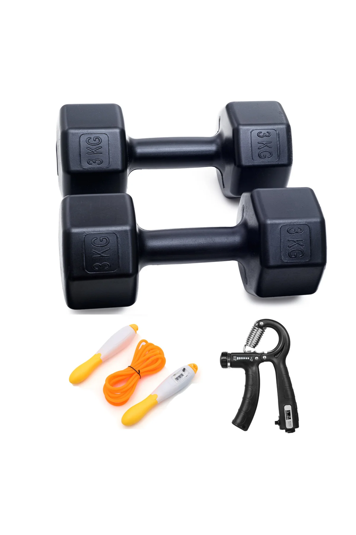 3 KG DAMBIL X 2 ADET = 6 KG +  SAYAÇLI AYARLANABİLİR EL YAYI + SA