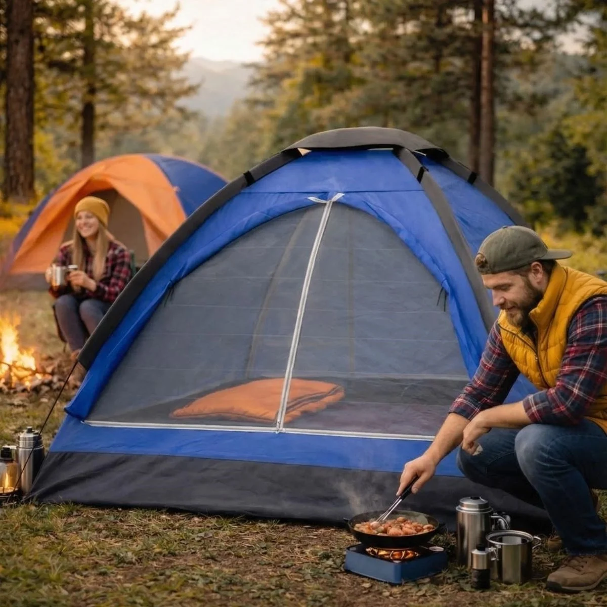 3 Kişilik Manuel Kamp Çadırı – Düz Kapılı Outdoor Aile, Doğa, Piknik Ve Kamp Çadırı 200x150x110 Cm Bx40 Fiyatı, Yorumları ve Özellikleri