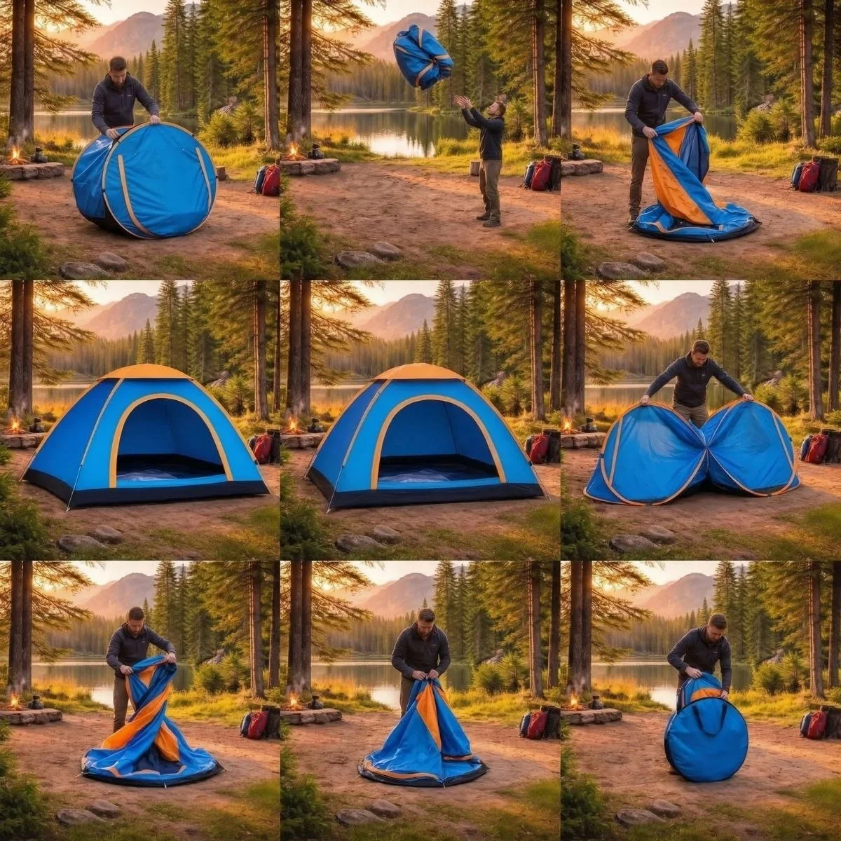 3 Kişilik Yarı Otomatik Kurulum Kamp Çadırı – Suya Dayanıklı, Taşıma Çantalı Outdoor Aile Çadırı, Piknik, Plaj Ve Doğa 200x150x110 Cm Bx40 Fiyatı, Yorumları ve Özellikleri