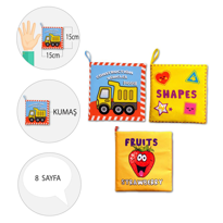 3 Kitap Tox İngilizce İş Makinaları , Şekiller ve Meyveler Kumaş 3 Kitap Tox İngilizce İş Makinaları , Şekiller ve Meyveler Kumaş