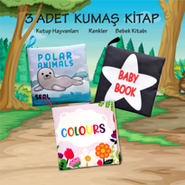 3 Kitap Tox İngilizce Kutup Hayvanları , Renkler ve Siyah Beyaz B