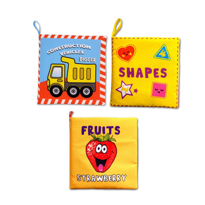 3 Kitap Tox İngilizce İş Makinaları , Şekiller ve Meyveler Kumaş 3 Kitap Tox İngilizce İş Makinaları , Şekiller ve Meyveler Kumaş