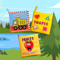 3 Kitap Tox İngilizce İş Makinaları , Şekiller ve Meyveler Kumaş 3 Kitap Tox İngilizce İş Makinaları , Şekiller ve Meyveler Kumaş