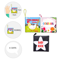 3 Kitap Tox İngilizce Çiftlik Hayvanları , Renkler ve Siyah-Beyaz