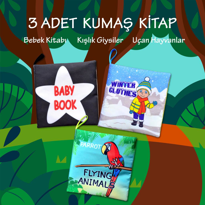 3 Kitap Tox İngilizce Siyah-Beyaz Bebek , Kışlık Giysiler ve Uçan