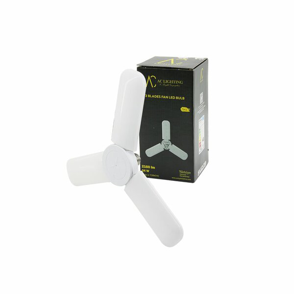 3 KOLLU 30W=270W - E27 BEYAZ LED AMPUL 2400LM - 6500K - 15CMX 3 K