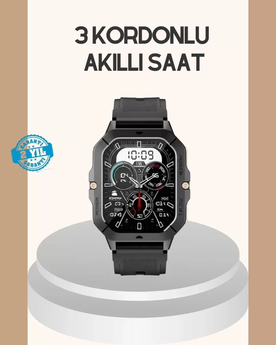 3 Kordonlu Akıllı Saat Uzun Pil Süreli - Lisinya