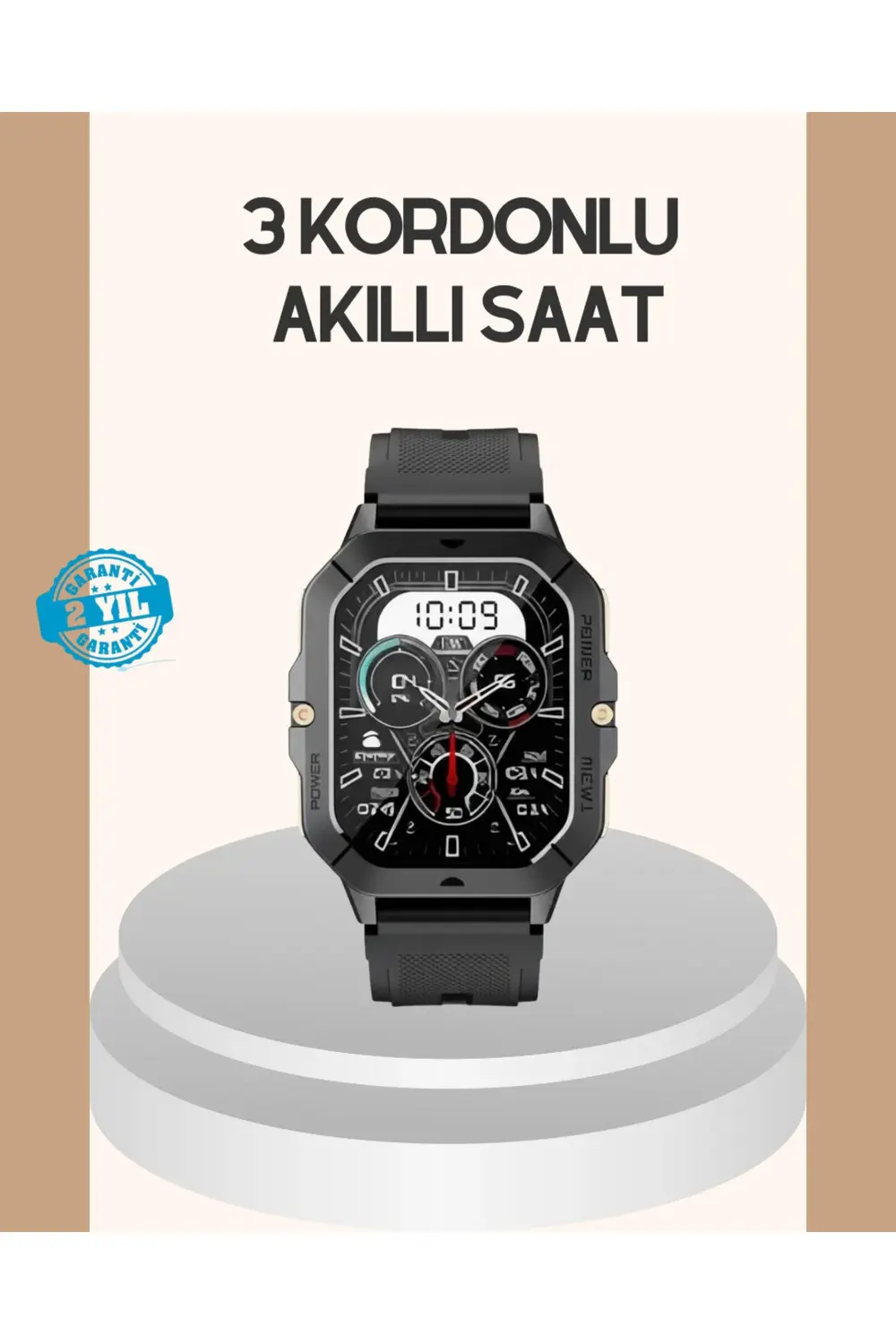 3 Kordonlu Akıllı Saat Uzun Pil Süreli