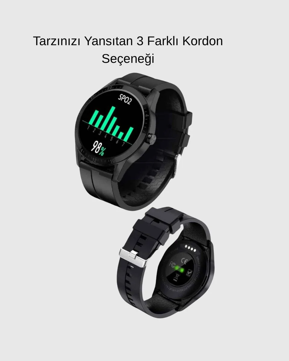 3 Kordonlu AMOLED Akıllı Saat – Sağlık Takipli