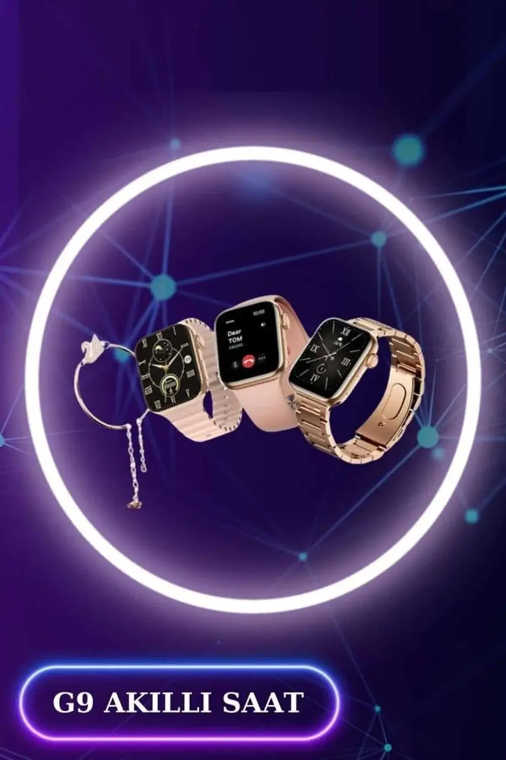 3 Kordonlu Dokunmatik Ekran Akıllı Saat ve 2.Nesil Kablosuz Bluet