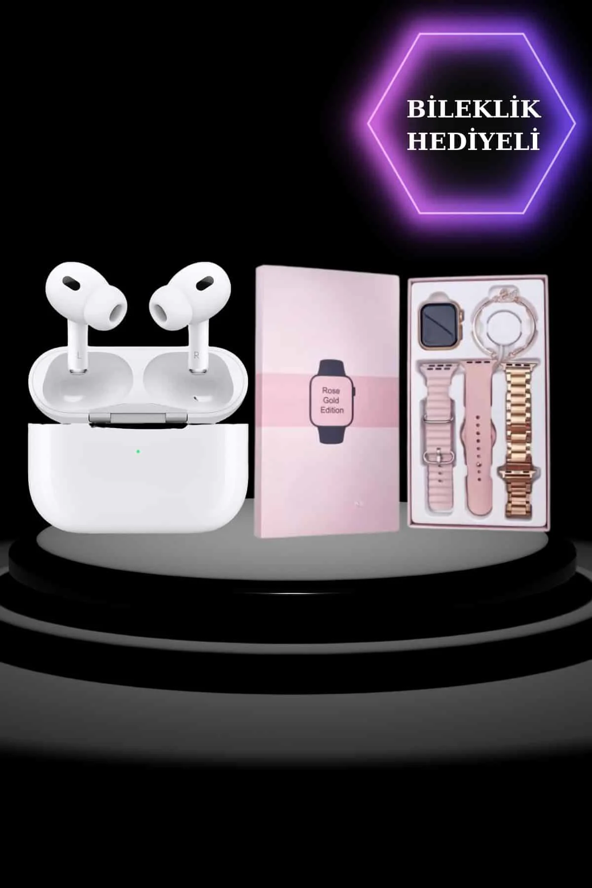 3 Kordonlu Pembe Amoled Ekran Akıllı Saat ve Yeni Nesil Pro Kablosuz Bluetooth Kulaklık ANC/ENC 3 Kordonlu Pembe Amoled Ekran Akıllı Saat ve Yeni Nesil Pro Kablosuz Bluetooth Kulaklık ANC/ENC