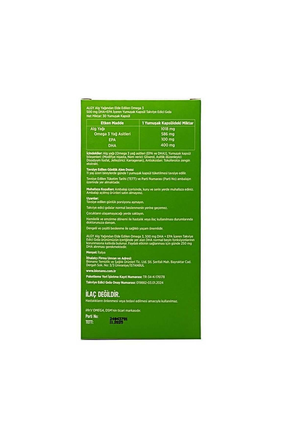 3 Kutu Algy Omega 3 (Yüksek DHA) 3 Kutu Algy Omega 3 (Yüksek DHA)